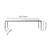 Hand-Forged Metal Marble Rectangular Dining Table