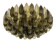 Prismatico 91 Elements Amber And Taupe Compact Ceiling lampGlass Chandelier 25