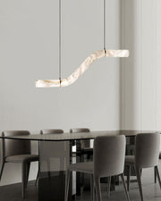 Minimalist Long Cord Ceiling Pendant Alabaster Lighting