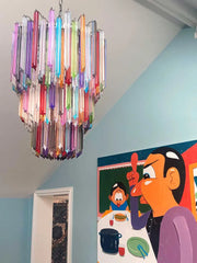 Murano Chandelier – 184 prisms – Multi