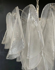 Murano Chandelier – Rondini – 41 glass leaves – Transparent