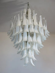 Murano Chandelier – 85 petals – White/Transparent