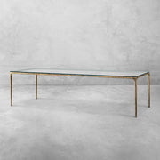 Hand-Forged Metal Glass Rectangular Dining Table