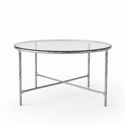 Hand-Forged Metal Glass Round Dining Table