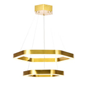 Hexagon 2-tier Golden Round Chandelier 16