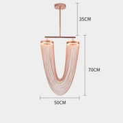 Red Chain Tassel Pendant Light 20″