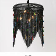 Black Chain Tassel Chandelier