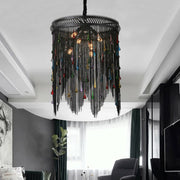Black Chain Tassel Chandelier