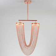 Red Chain Tassel Pendant Light 20″