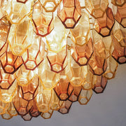Prismatico 91 Elements Amber And Amethyst Compact Glass Chandelier 25
