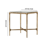 Hand-Forged Metal Glass Square Side Table 18