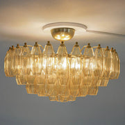 Prismatico 91 Elements Amber Compact Glass Chandelier 25