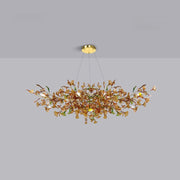 Green/Brown Ginkgo Chandelier Style B