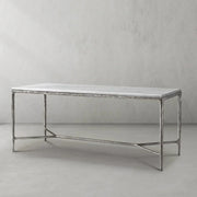 Hand-Forged Metal Rectangle Marble Desk