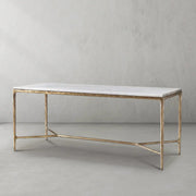 Hand-Forged Metal Rectangle Marble Desk