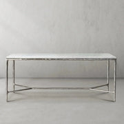 Hand-Forged Metal Rectangle Marble Desk
