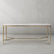Hand-Forged Metal Rectangle Marble Desk