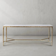 Hand-Forged Metal Rectangle Marble Desk