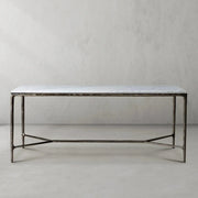 Hand-Forged Metal Rectangle Marble Desk