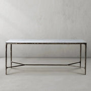 Hand-Forged Metal Rectangle Marble Desk