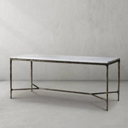 Hand-Forged Metal Rectangle Marble Desk