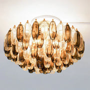Prismatico 91 Elements Amber And Taupe Compact Ceiling lampGlass Chandelier 25