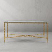 Hand-Forged Metal Rectangle Glass Console Table 60