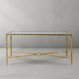 Hand-Forged Metal Rectangle Glass Console Table 60