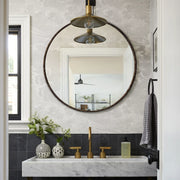 Hand-Forged Metal Round Mirror