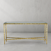 Hand-Forged Metal Rectangle Glass Console Table 60