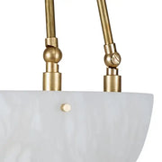 Moon' Alabaster and Brass Pendant Lamp